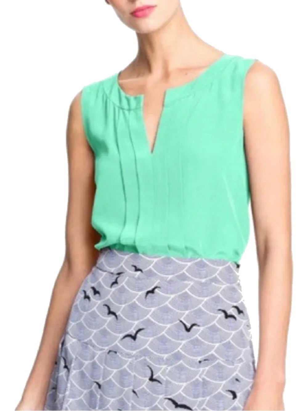 Kate Spade mint green silk sleeveless blouse size 6 tank